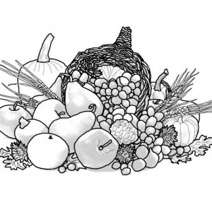 Thanksgiving Day, All Kind Of Fruits For Thanksgiving Day Coloring Page: All Kind of Fruits for Thanksgiving Day Coloring Page
