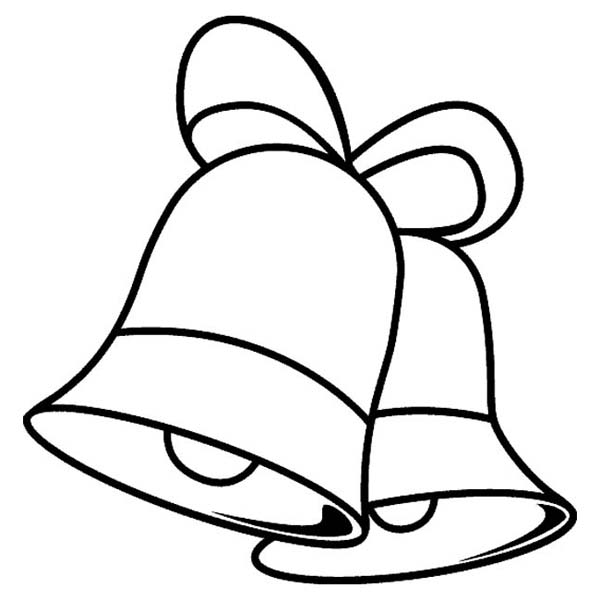 Christmas, : Beautiful Christmas Bells Ornament Coloring Page