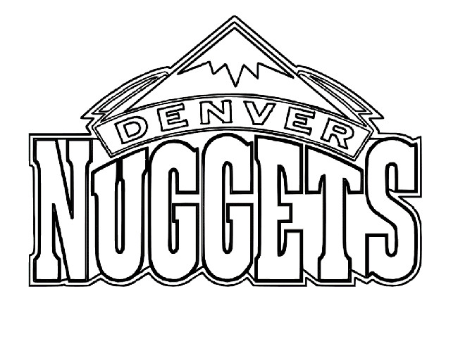 Basketball, : Logo of Denver Nuggets Free Coloring Page