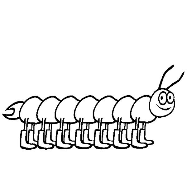 Caterpillars, : A Caterpillar Wearing Bunch of Boots Coloring Page