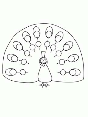 Peacock, : A Drawing of Peachick a Peacock Offspring Coloring Page