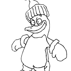 Penguins, A Hilarious Penguin In Winter Outfit Coloring Page: A Hilarious Penguin in Winter Outfit Coloring Page