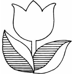 Tulips, A Logo Version Of Tulip Coloring Page: A Logo Version of Tulip Coloring Page