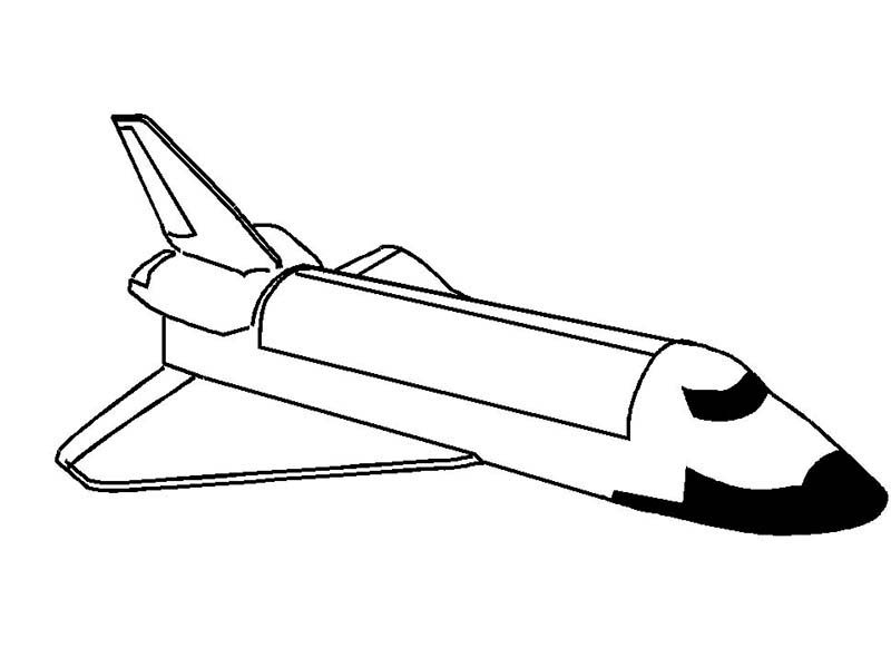 Space Shuttle, A Space Shuttle With Cargo Doors Closed Coloring Page: A Space Shuttle With Cargo Doors Closed Coloring PageFull Size Image