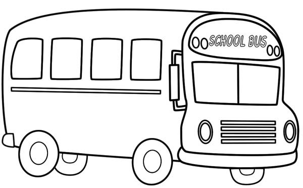 School Bus, : A Typical American School Bus Coloring Page