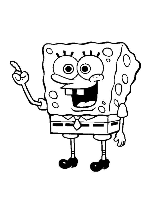 SpongeBob SquarePants, : SpongeBob Doing Speech Coloring Page