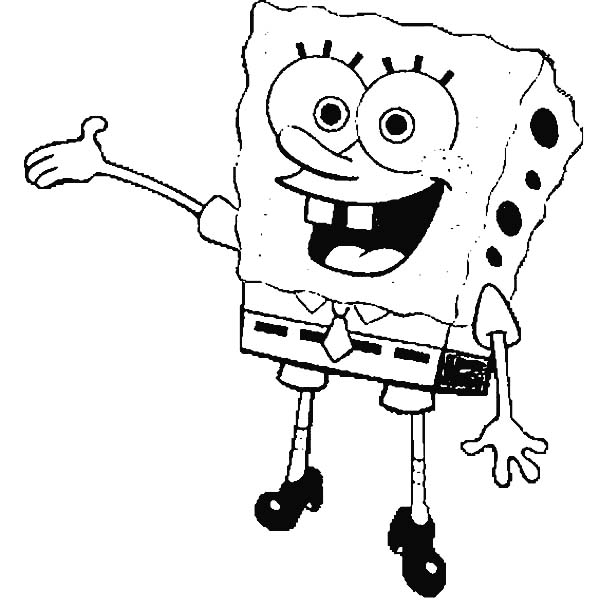 SpongeBob SquarePants, : SpongeBob Presenting Someone Coloring Page