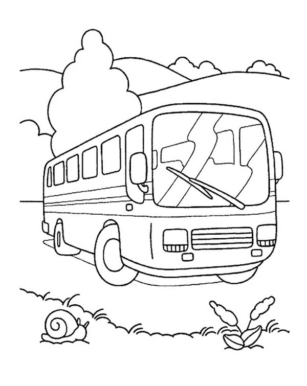 School Bus, : Using a School Bus for School Field Trip Coloring Page