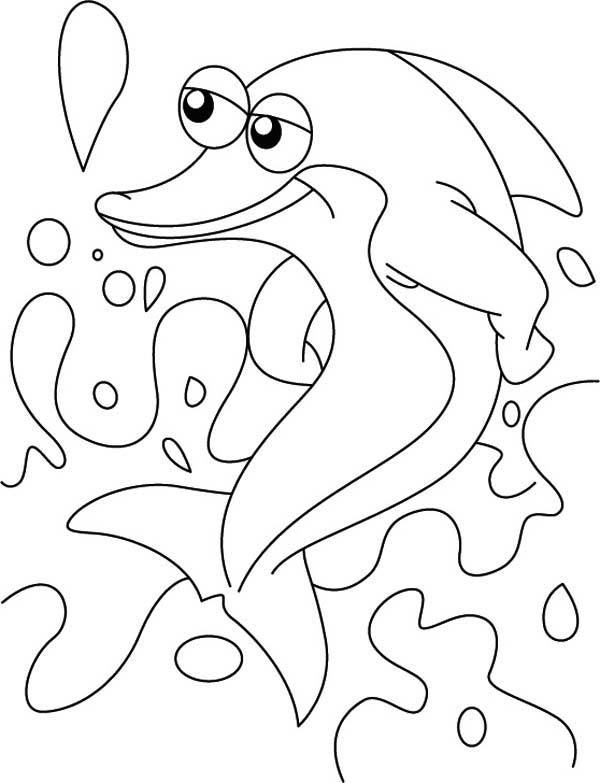 Dolphin, : dolphin-tail-walking-coloring-page.jpg