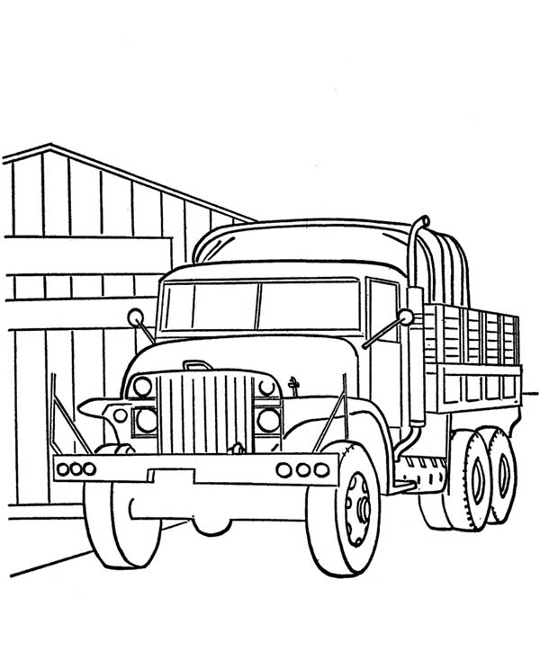Trucks, : old-war-truck-on-dump-truck-coloring-page.jpg
