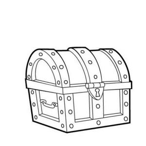 A Simple Drawing Of Locked Treasure Chest Coloring Page ...
