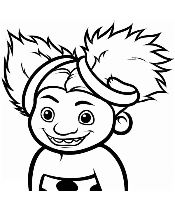 The Croods, : Cute Sandy, the Smallest in the Croods Family Coloring Page