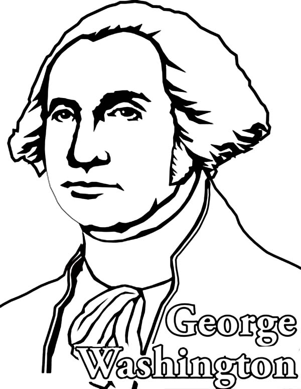 George Washington, : George Washington the Founding Fathers of the United States Coloring Page