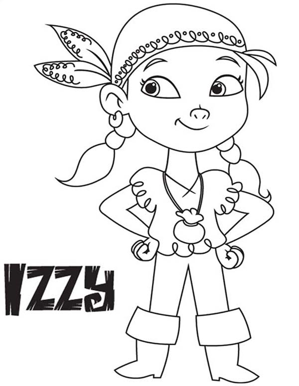 Jake and the Neverland Pirates, : Izzy the Vice Captain of Never Land Pirates Coloring Page