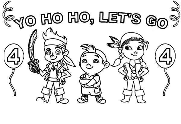 Jake and the Neverland Pirates, : Jake and the Neverland Pirates Singing Yo Ho Ho Lets Go Coloring Page
