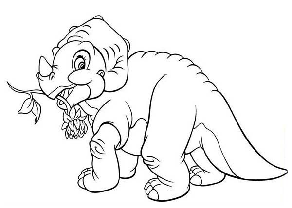 Land Before Time, : Land Before Time Family Cera Eat Flower Coloring Page