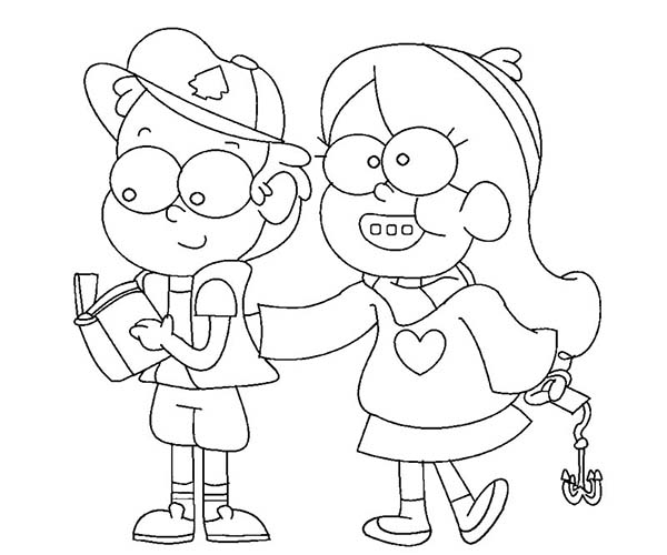 Gravity Falls, : Little Dipper and Mabel Pines Gravity Falls Coloring Page