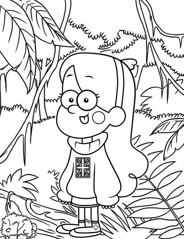 Gravity Falls, : Mabel Pines in the Jungle Gravity Falls Coloring Page