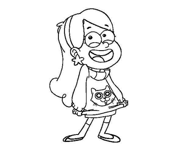 Gravity Falls, : Mabel Pines is Laught Gravity Falls Coloring Page