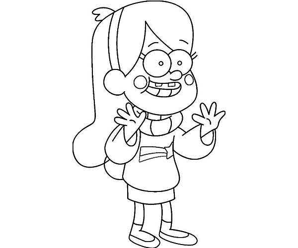 Gravity Falls, : Mabel Pines is Smiling Gravity Falls Coloring Page