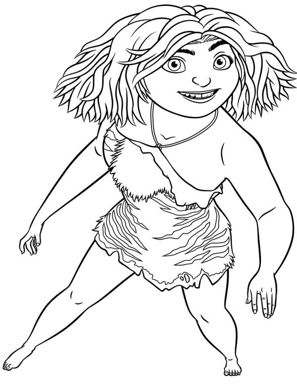 The Croods, : Meet Eep, the Teenage Rebel in the Croods Coloring Page