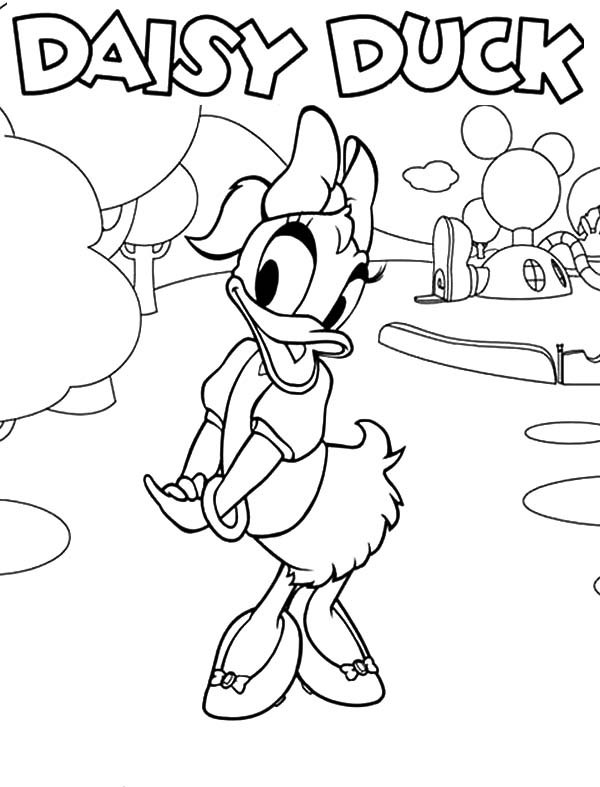 Mickey Mouse Clubhouse, : Meet the Cute Daisy Duck in Mickey Mouse Clubhouse Coloring Page