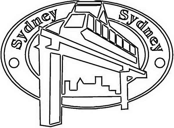Australia Day, : Sidney Monorail Emblem for Australia Day Coloring Page