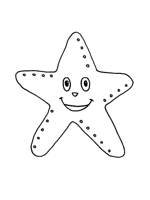 Starfish, : Starfish Laugh Coloring Page