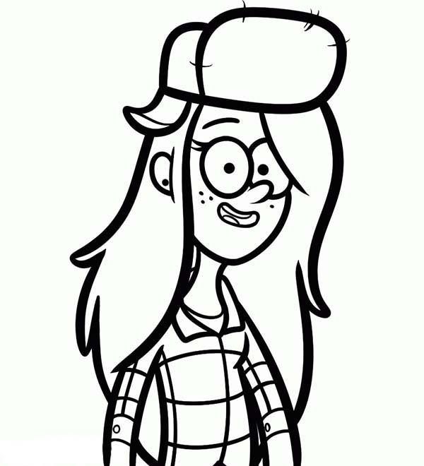 Gravity Falls, : Wendy Corduroy Smiling Gravity Falls Coloring Page
