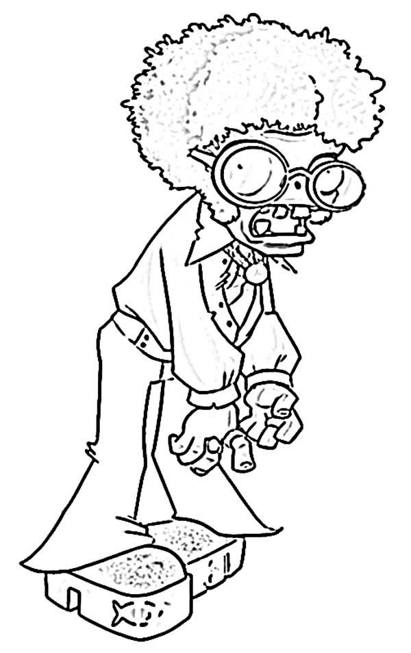 Zombie, : Afro Zombie Coloring Page
