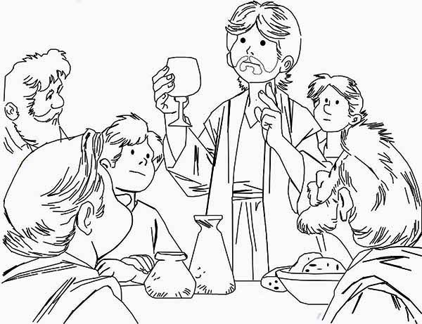 Last Supper, : Beautiful Drawing of the Last Supper Coloring Page