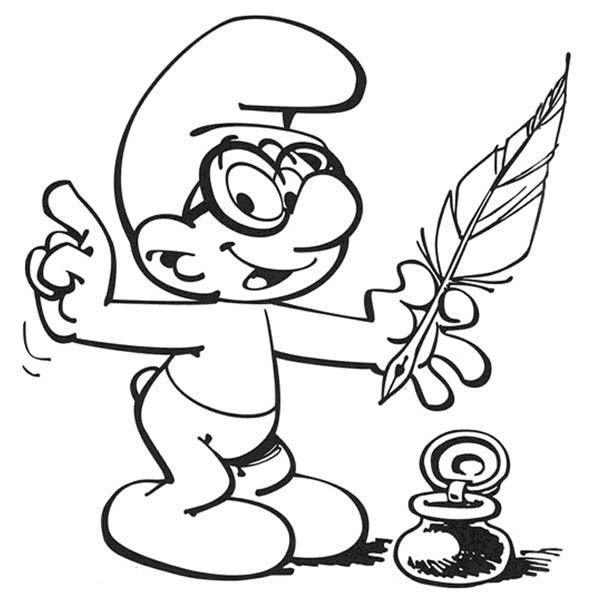 The Smurf, : Brainy Smurf from The Smurf Coloring Page