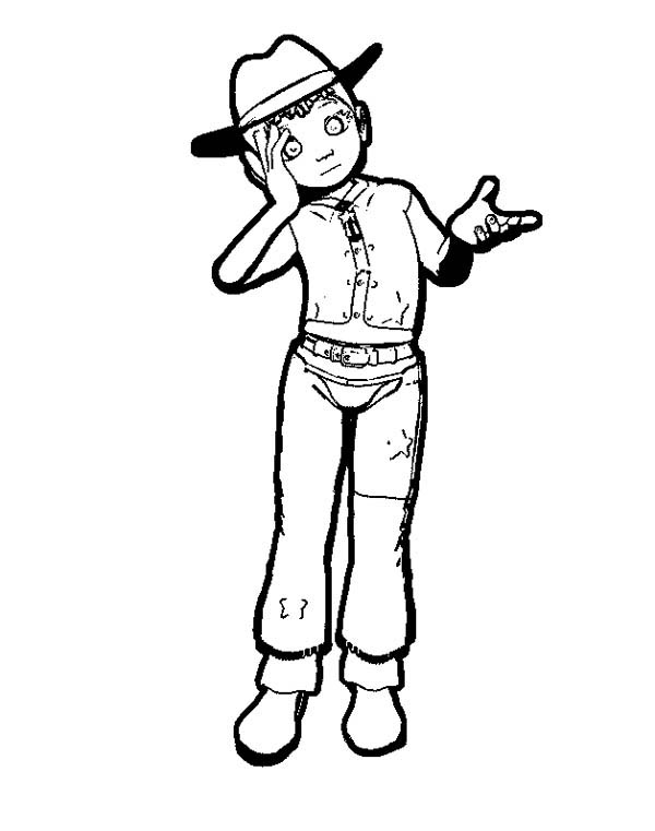 Cowgirl, : Confuse Cowgirl Coloring Page