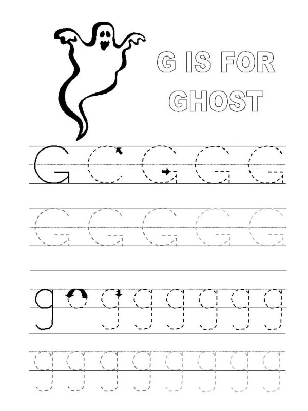Ghost, : G is for Ghost Coloring Page