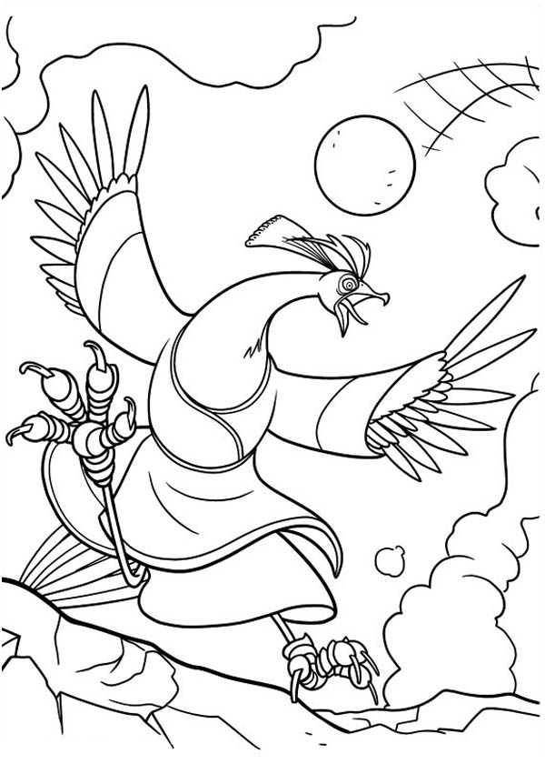 Kung Fu Panda, : Lord Shen Shot with His Own Canon in Kung Fu Panda Coloring Page