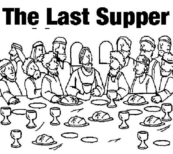 Last Supper, : Picture of the Last Supper Coloring Page