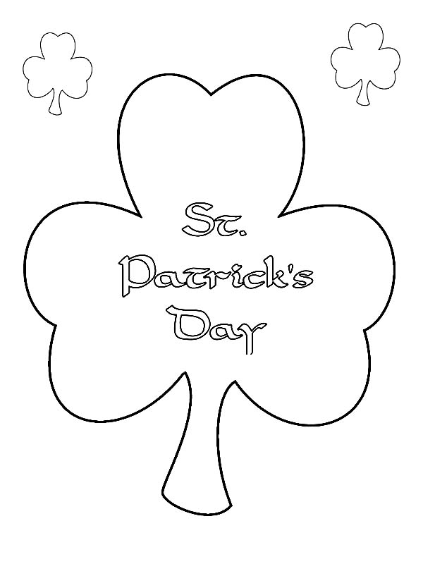 St Patricks Day, : Shamrock, a St Patricks Day Symbol of Trinity Coloring Page