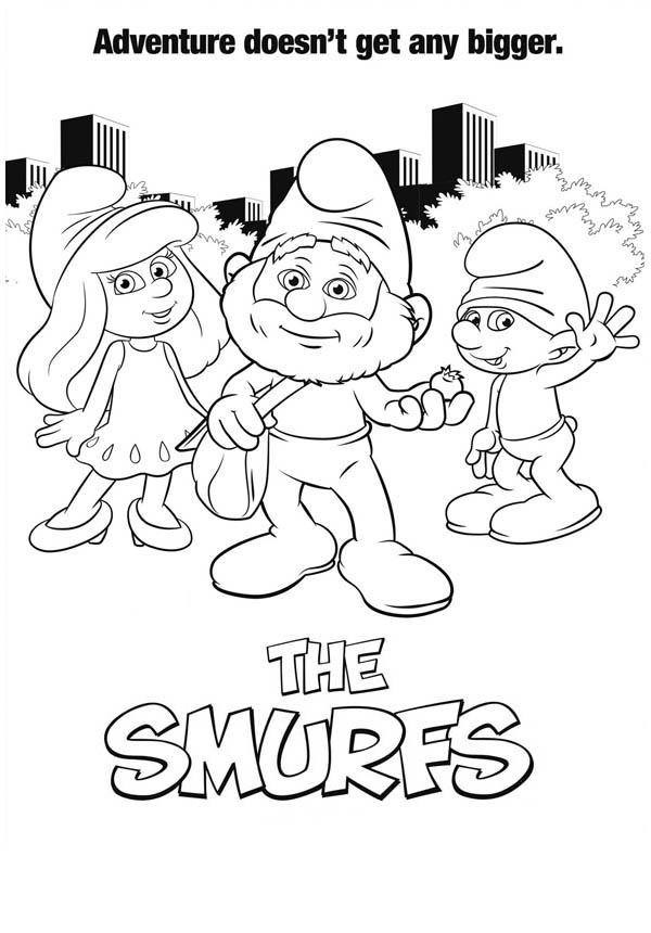The Smurf, : Smurf The Movie Poster Coloring Page