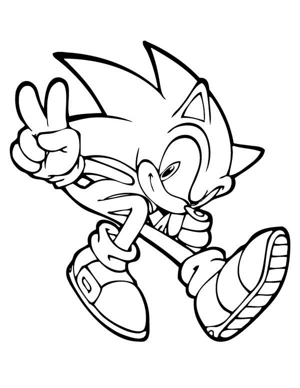 Sonic the Hedgehog, : Sonic Stop Running Coloring Page