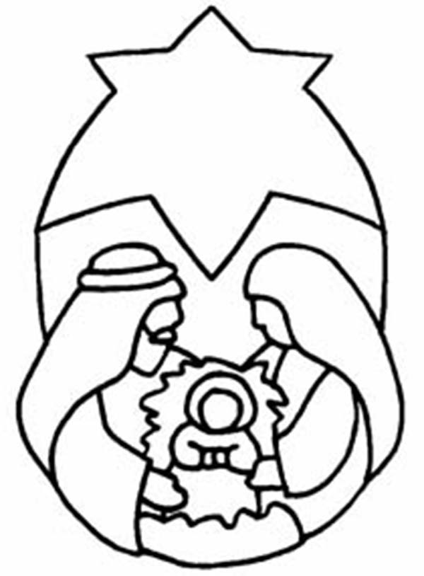 Baby Jesus, : The Nativity of Baby Jesus Coloring Page