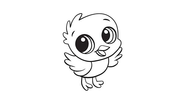 Baby Chick, : A Happy Little Baby Chick Coloring Page