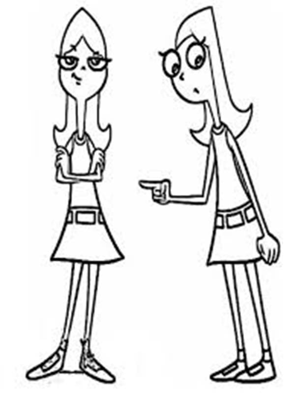 Phineas and Ferb, : Candace Flynn from Phineas and Ferb Coloring Page