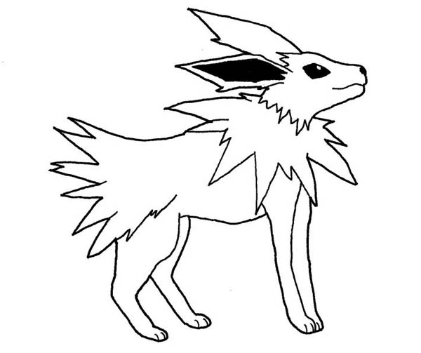 Jolteon, : Cool Jolteon Transformation Coloring Page
