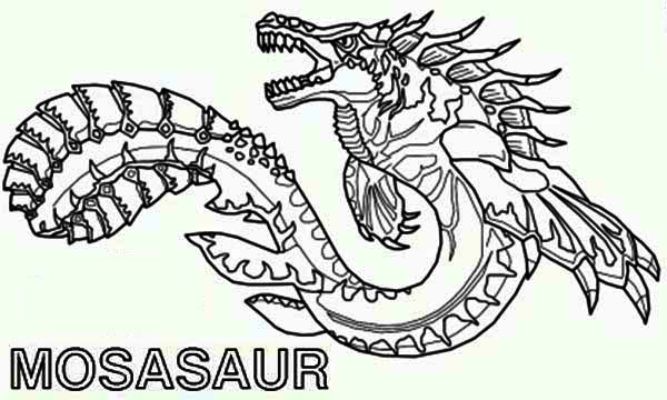 Sea Monster, : Mosasaur the Myth Sea Monster Coloring Page