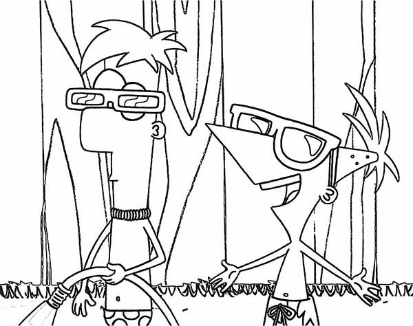 Phineas and Ferb, : Phineas and Ferb Go to the Beach Coloring Page