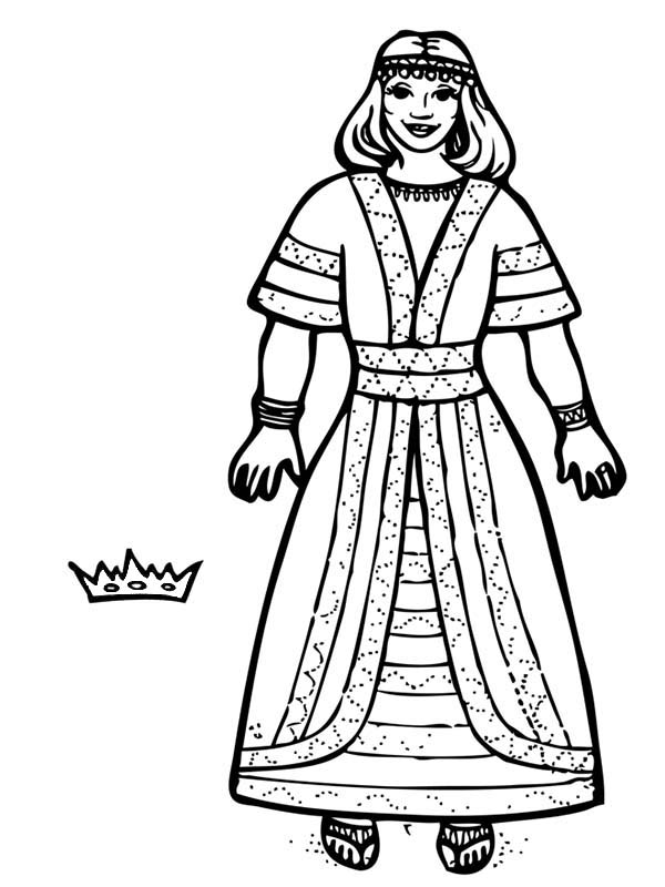 Queen Esther, : Queen Esther Crown Coloring Page