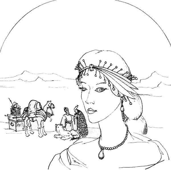 Queen Esther, : Queen Esther Image Coloring Page