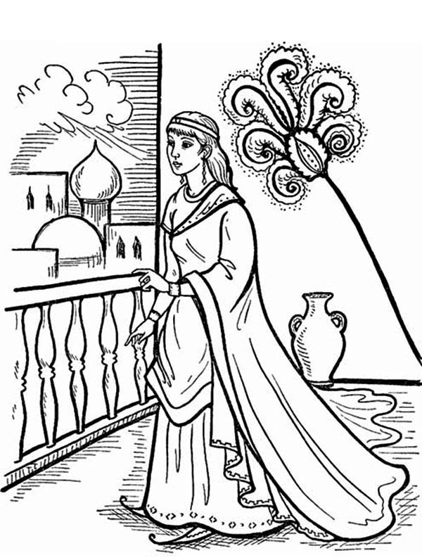 Queen Esther In The Palace Coloring Page : Kids Play Color