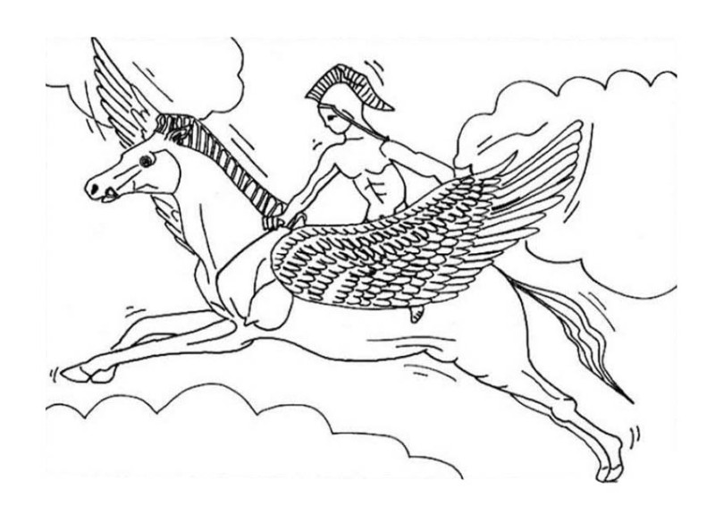 Pegasus, Roman Knight Ride Pegasus Coloring Page: Roman Knight Ride Pegasus Coloring PageFull Size Image