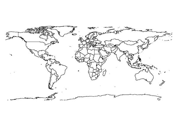 World Map, : Teacher's World Map Coloring Page